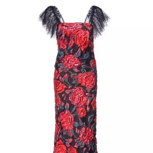 Sandra Mansour Floral Lace Dress